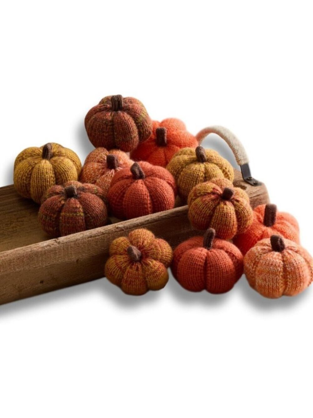 Sunset Knit Pumpkin Set of 12 Halloween Decor Autumn Bowl Fillers Fall Farmhouse
